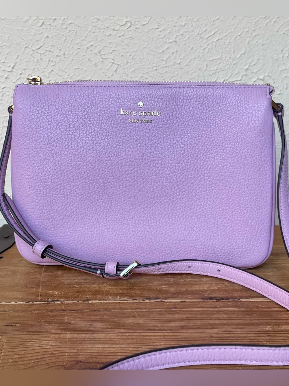 Kate Spade Leila Triple Gusset Crossbody in Quartz Pink